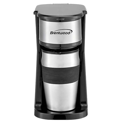 Brentwood Portable Single Serve Coffee Maker with 14oz Travel Mug in
